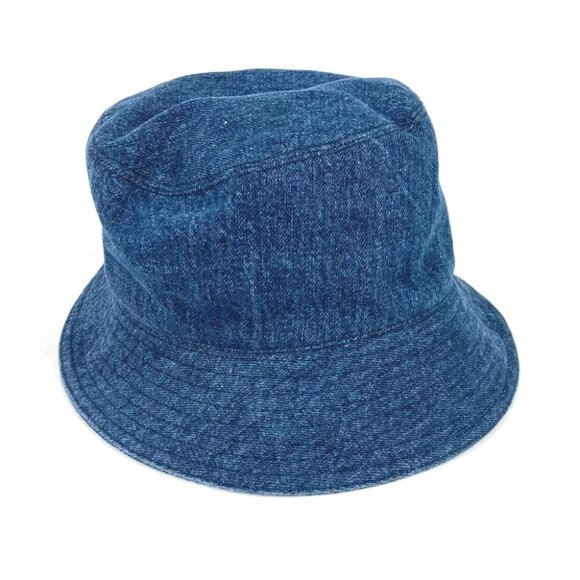 MIUMIU 5HC196 Denim logo hat bucket hat bob hat cotton blue/White main image 5